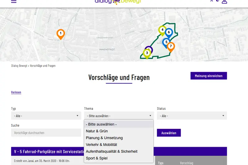 Filterung von Vorschlägen